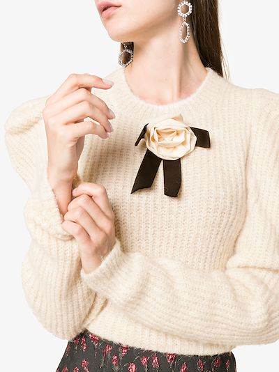 rose alpaca wool-blend knitted sweater展示图