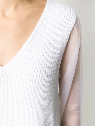 sheer sleeve jumper