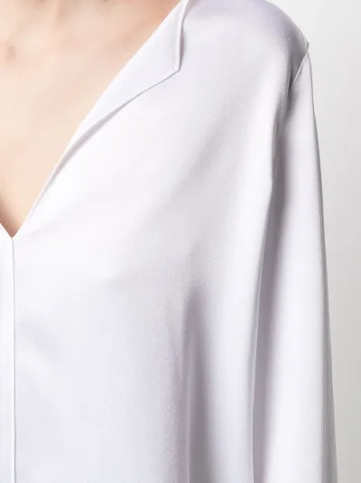 plunge neck long sleeve top