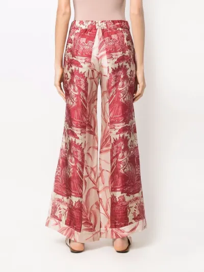 printed wide-leg silk trousers | Pierre 