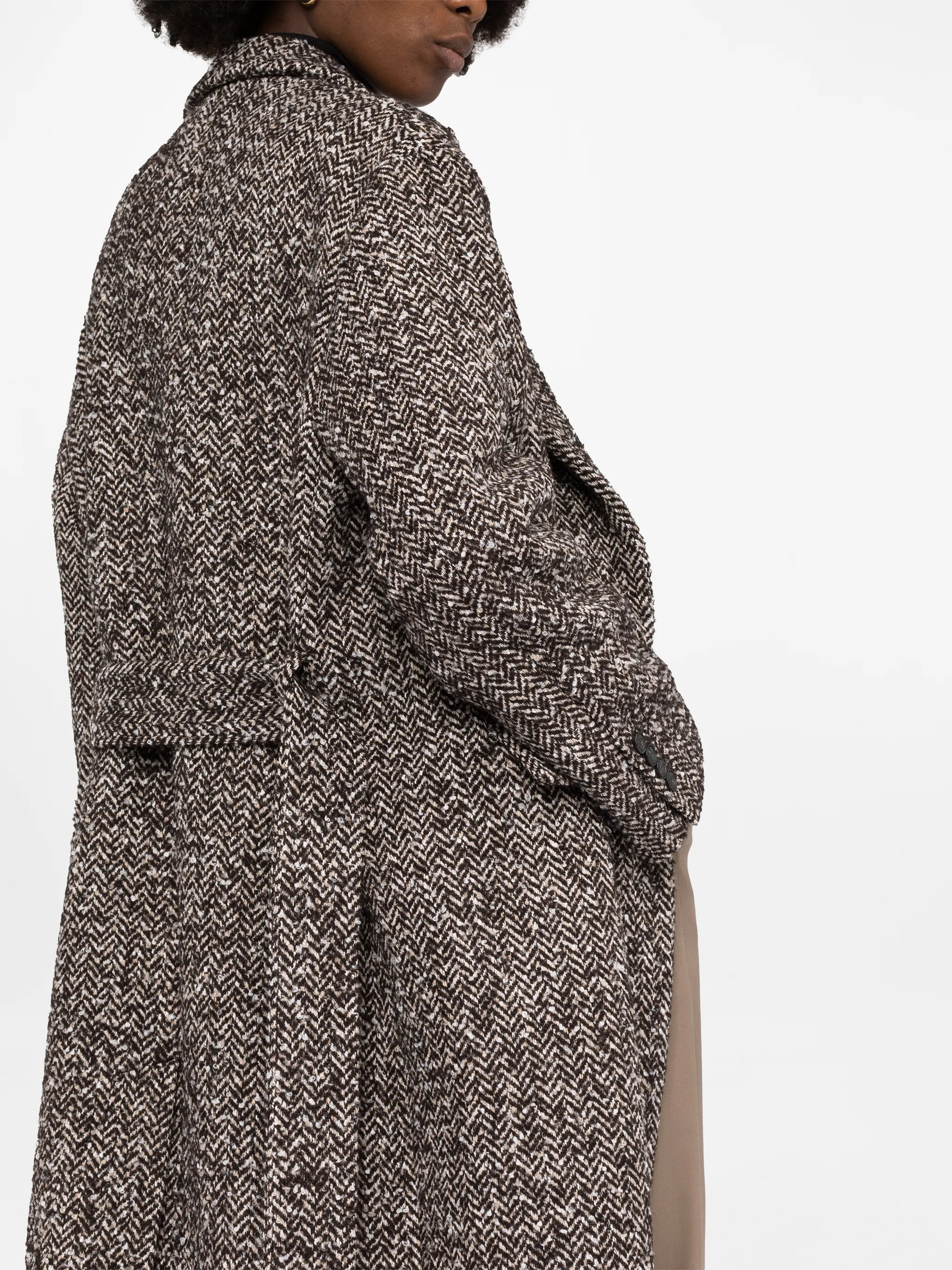 herringbone doublebreasted coat PINKO