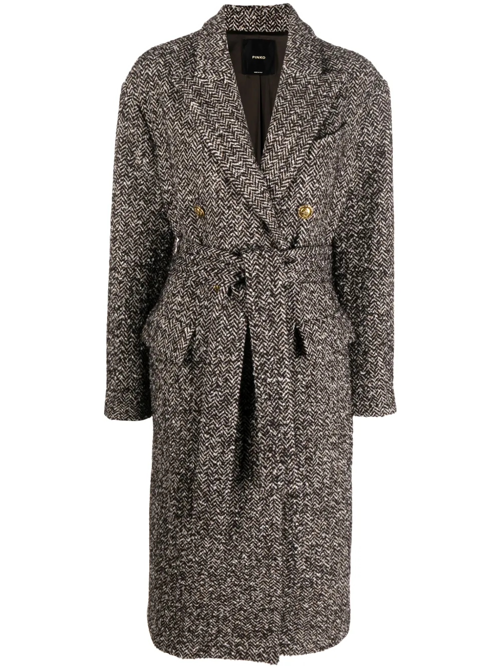herringbone doublebreasted coat PINKO