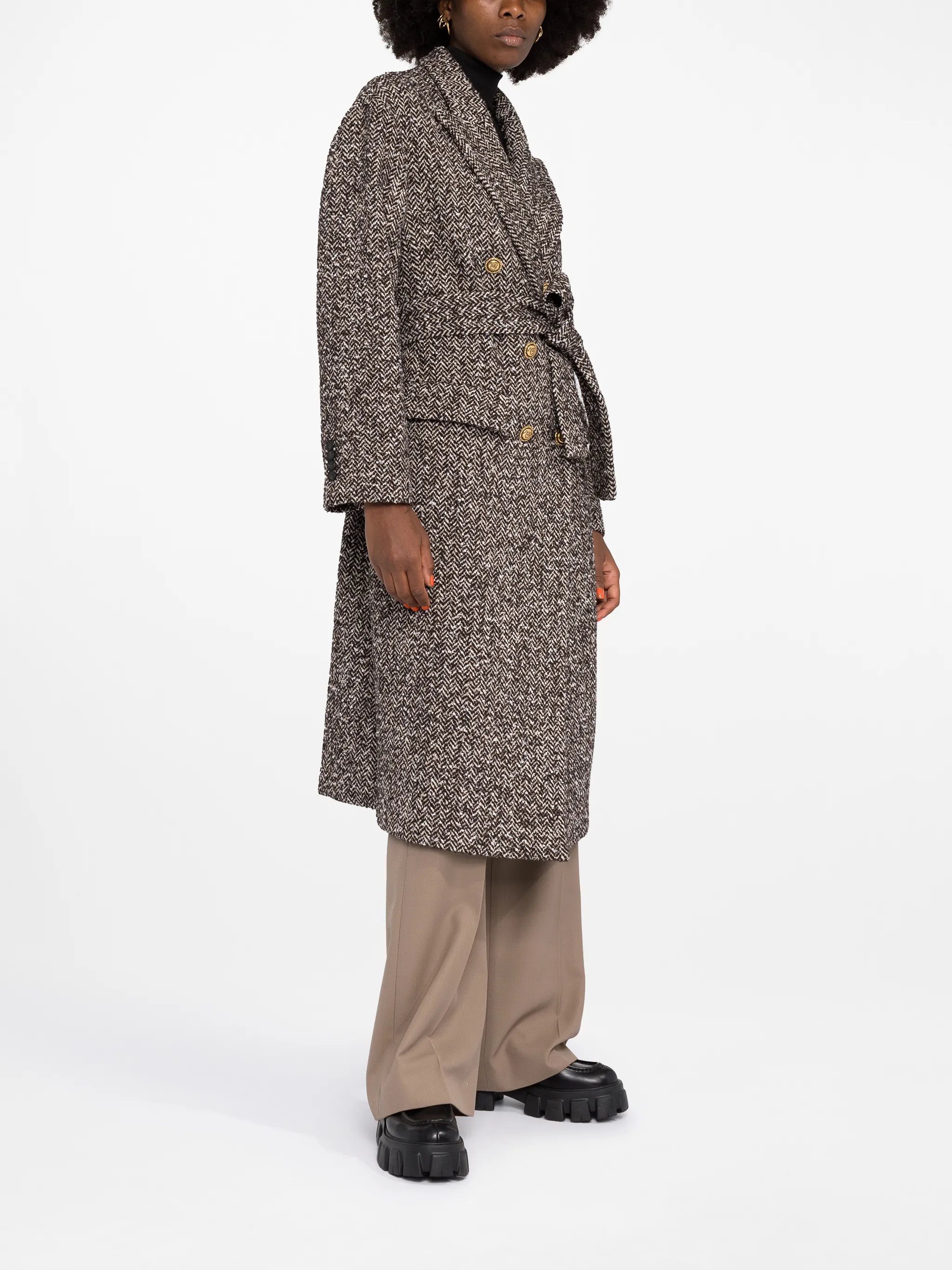 herringbone doublebreasted coat PINKO