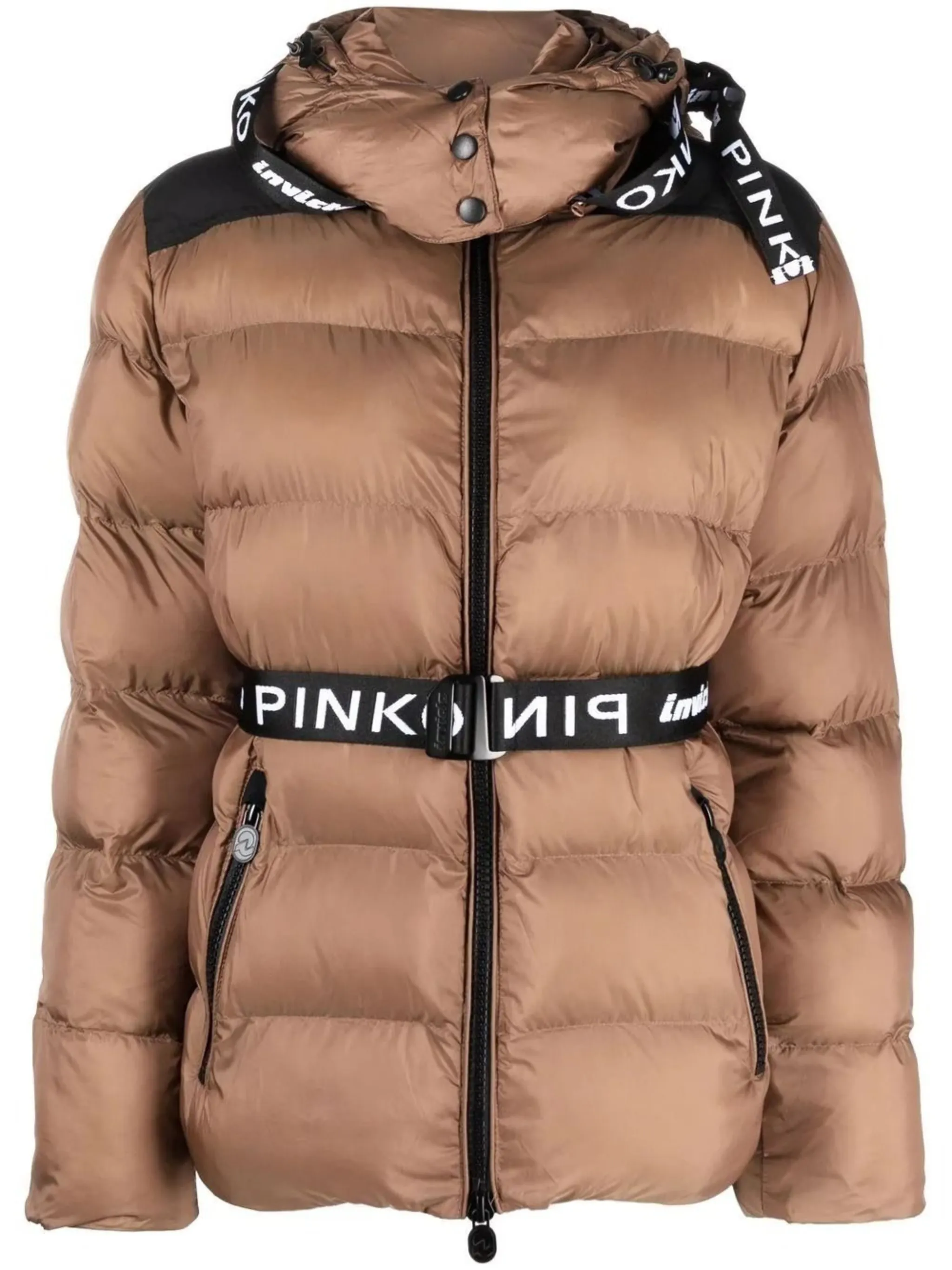 PINKO hooded belted puffer jacket Eraldo DE