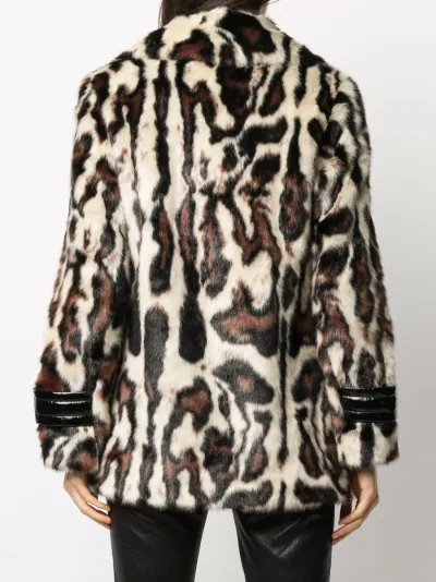 leopard print faux fur jacket