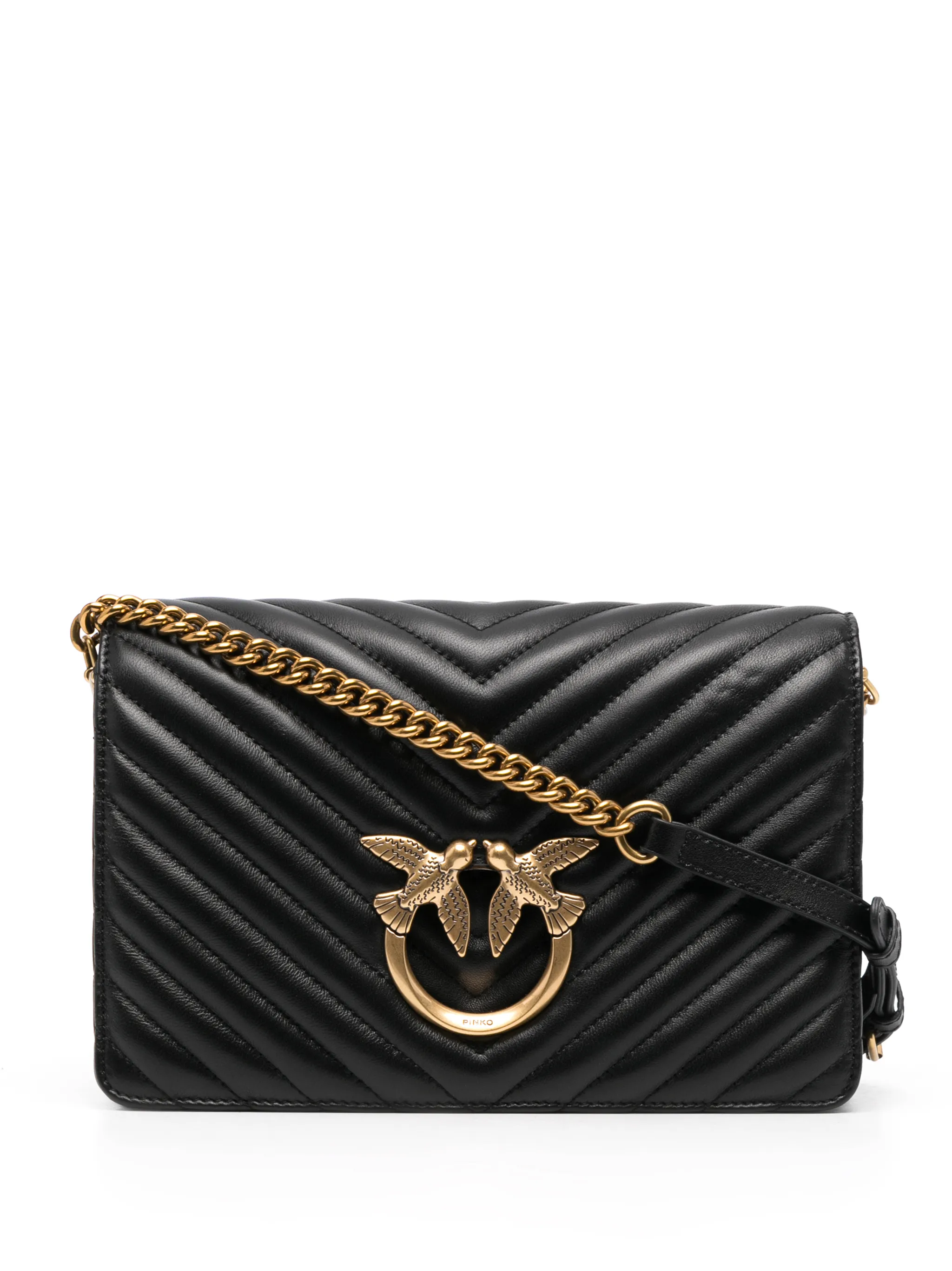 logoplaque quilted crossbody bag PINKO
