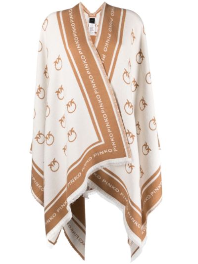 Pinko Logo-Print Two-Tone Scarf