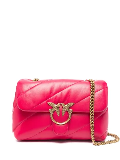 pink quilted shoulder bag