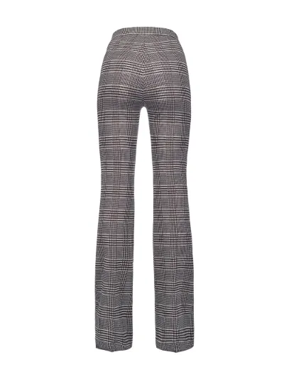 flared check trousers