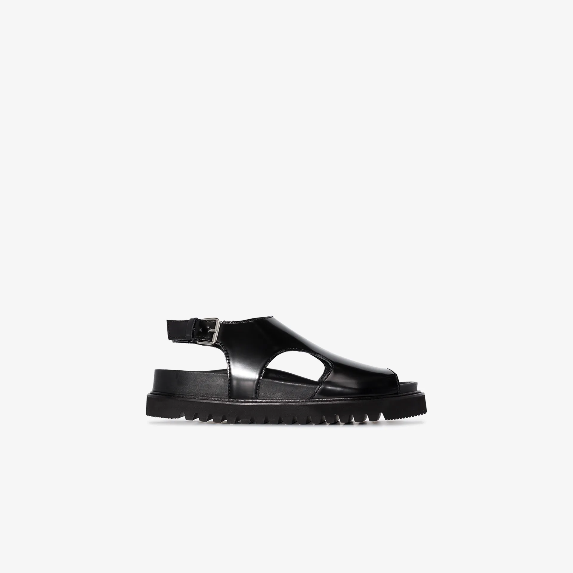 black cut out sandals