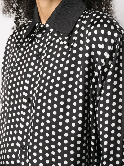 oversized fit polka dot shirt black 