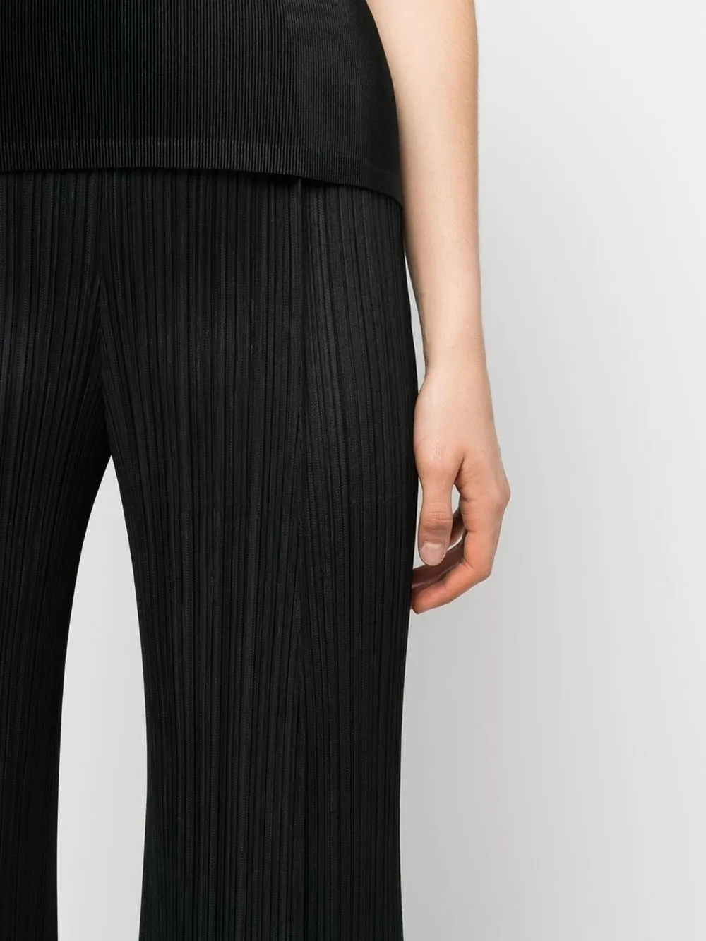 pleats please issey miyake plissé cropped trousers