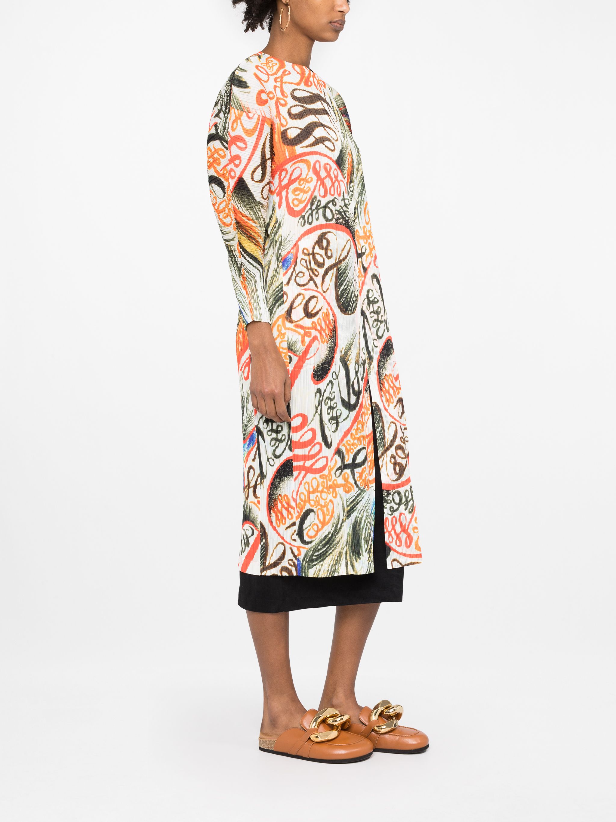 Pleats Please Issey Miyake Stormy abstract-print plissé coat | Eraldo.com TV