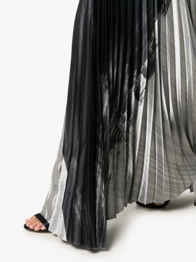 high waisted pleated maxi skirt