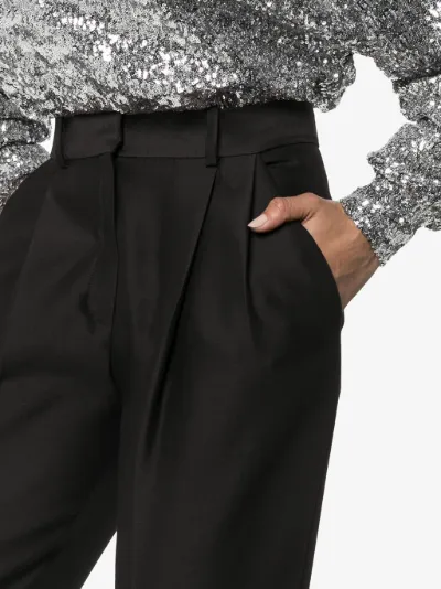 silk tapered trousers