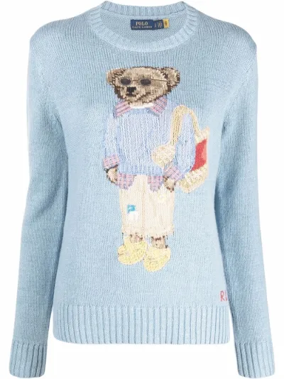 Polo Ralph Lauren bear Long Sleeve Pullover blue | MODES