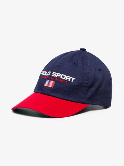 blue and red polo hat