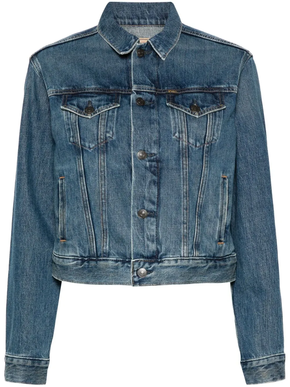 Polo denim jacket with patches hotsell