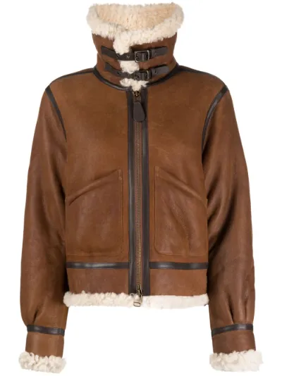 Giacca in pelle con fodera in shearling Polo Ralph Lauren Eraldo IT