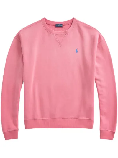 Embroidery Polo Sweatshirt -powder pink-