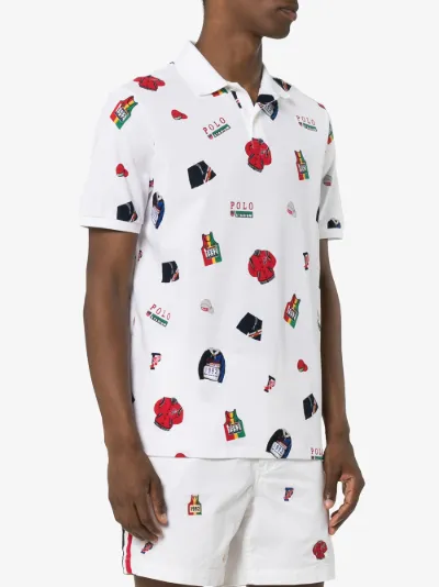 polo shorts with polo logo all over