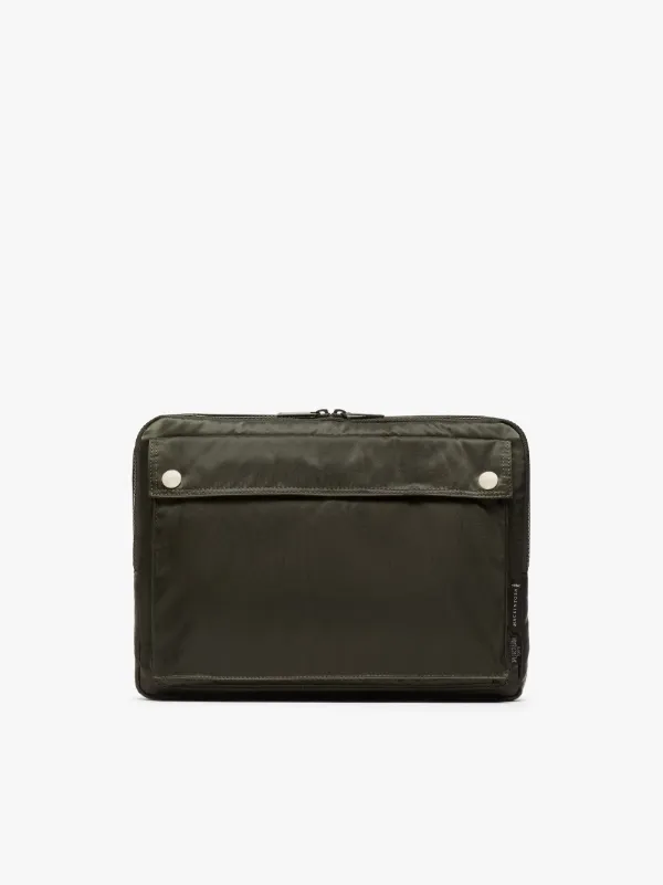 Olive Nylon PORTER Laptop Clutch Bag