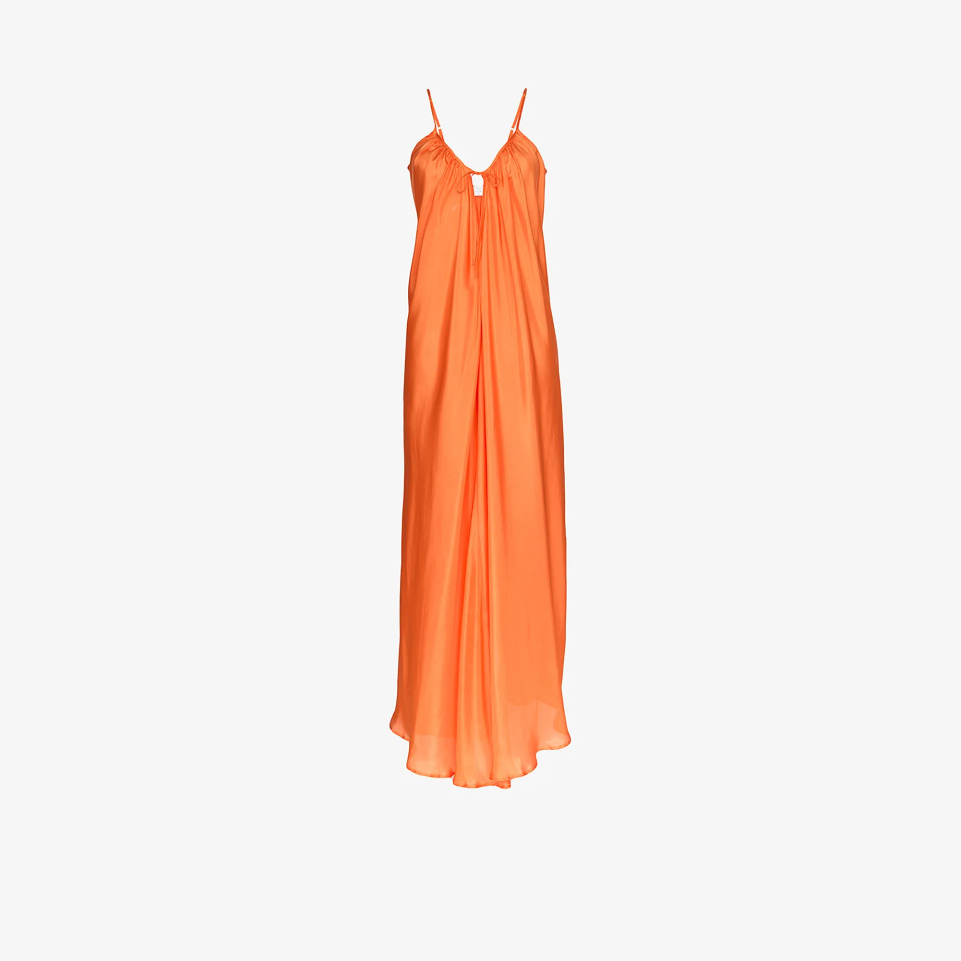 orange silk maxi dress