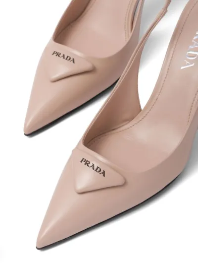 Prada 75mm brushed leather slingback pumps Eraldo UK