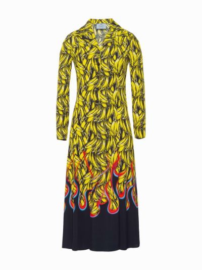 banana print midi dress | Prada 