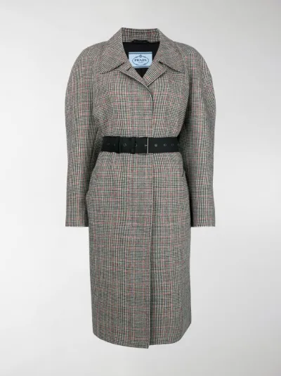 Coat Prada Prada Checked Belted Belted Checked Coat Prada w0SIgqBI