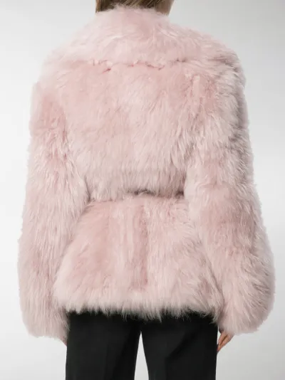 belted fur jacket