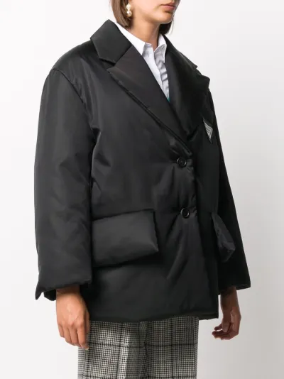 prada puffer jacket belted