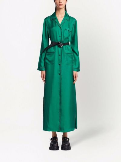 belted silk shirt dress