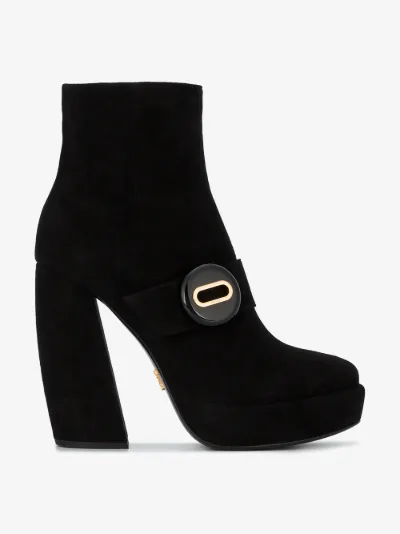 prada suede platform booties