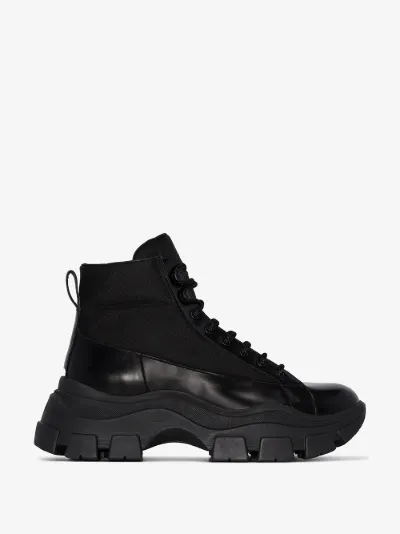 black chunky hiking boots