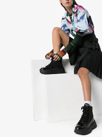prada chunky heel boots