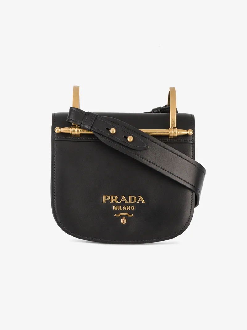 Prada Black Pionniere Leather Cross Body Bag Mini Bags Browns Prada Black Pionniere Leather Cross Body Bag