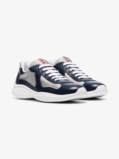 Prada blue and silver Americas Cup sneaker | Browns