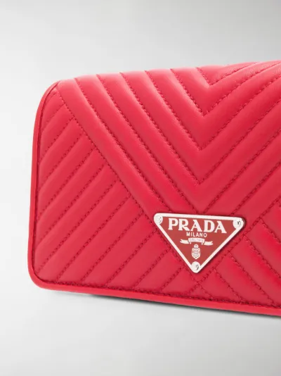 Prada Borsa a tracolla piccola trapuntata rosso | MODES