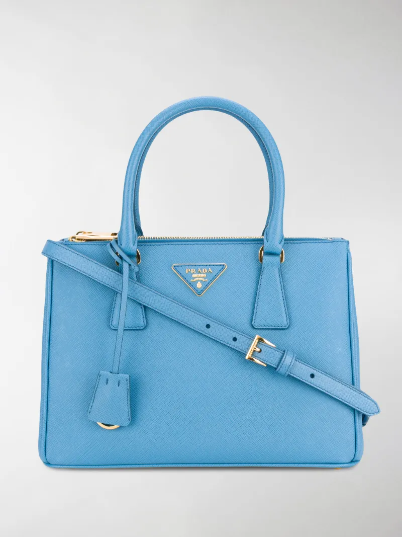 Prada Borsa Bibliotheque media blu | MODES