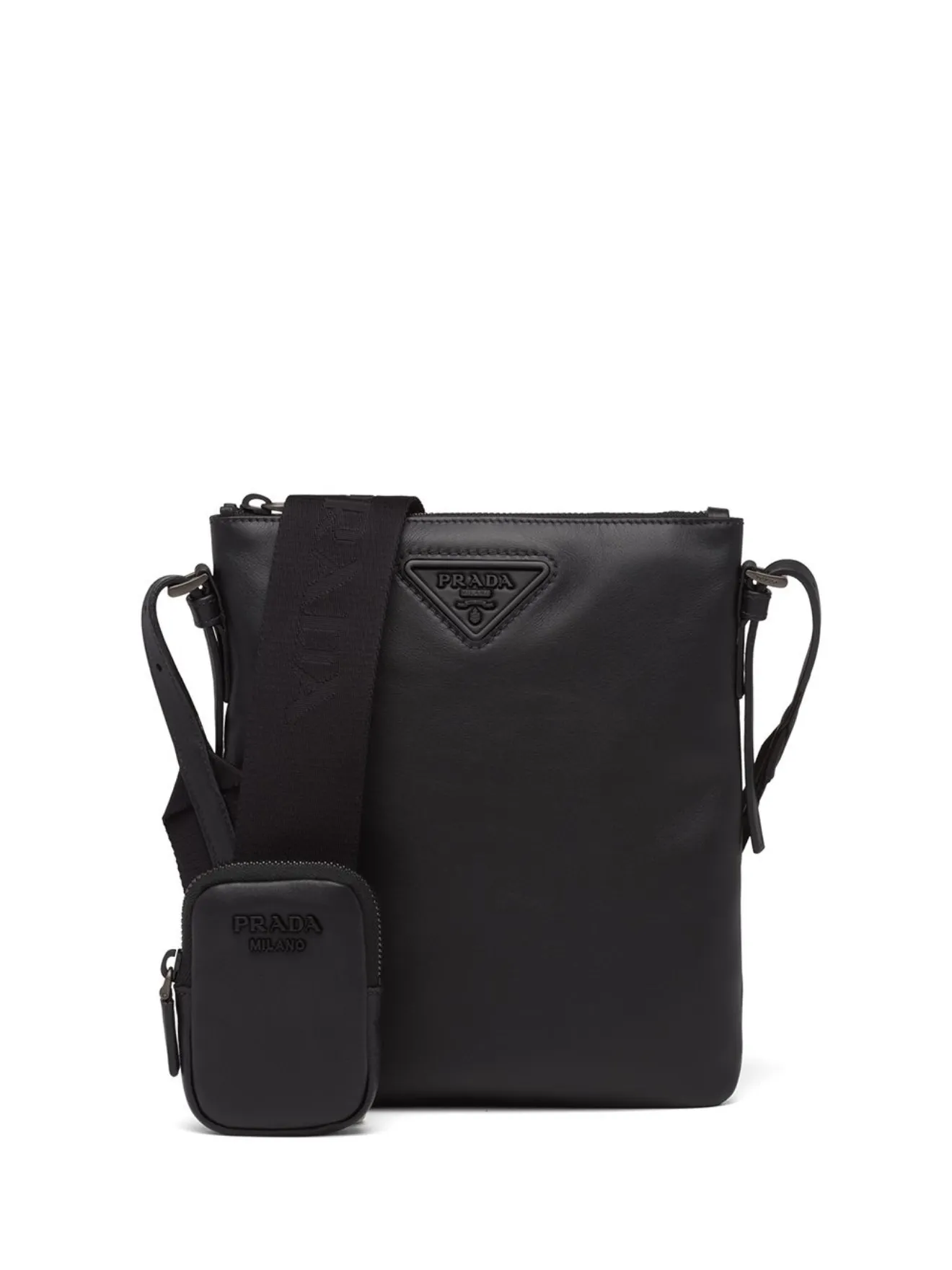 BORSA PRADA MESSENGER Vintage Nera In vera Pelle Impresso con Logo EUR  99,90 - PicClick IT