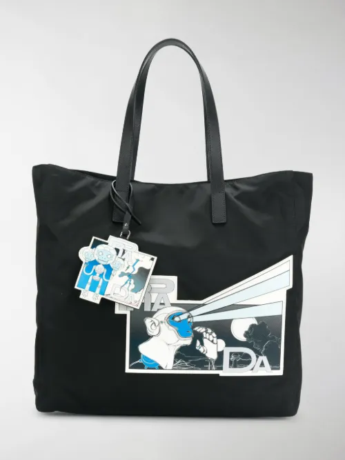 Prada - Borsa shopper con stampa