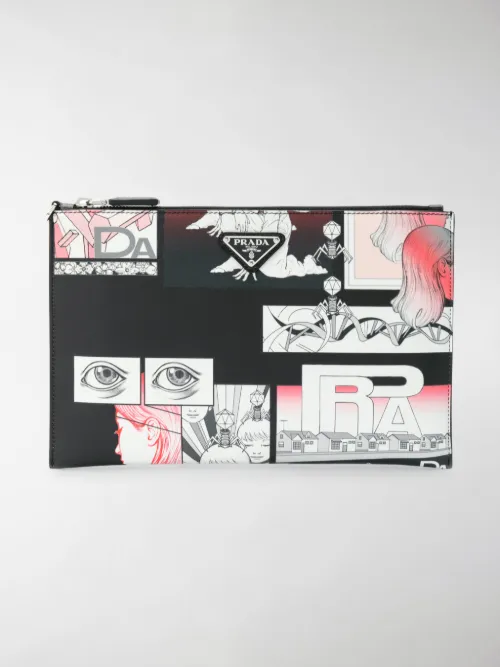 Prada - Borsellino con stampa grafica