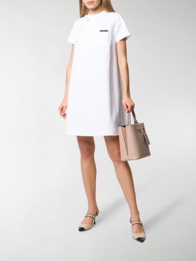 prada logo shirt dress