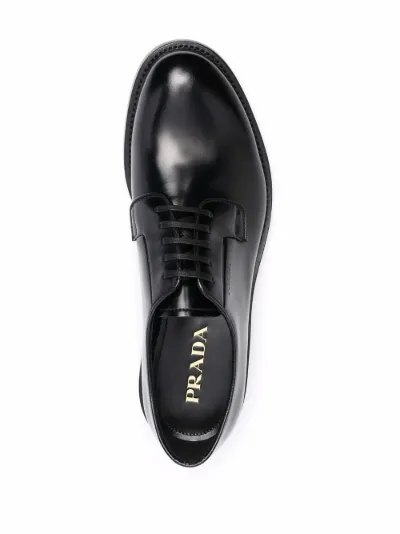prada brushed leather derby shoes