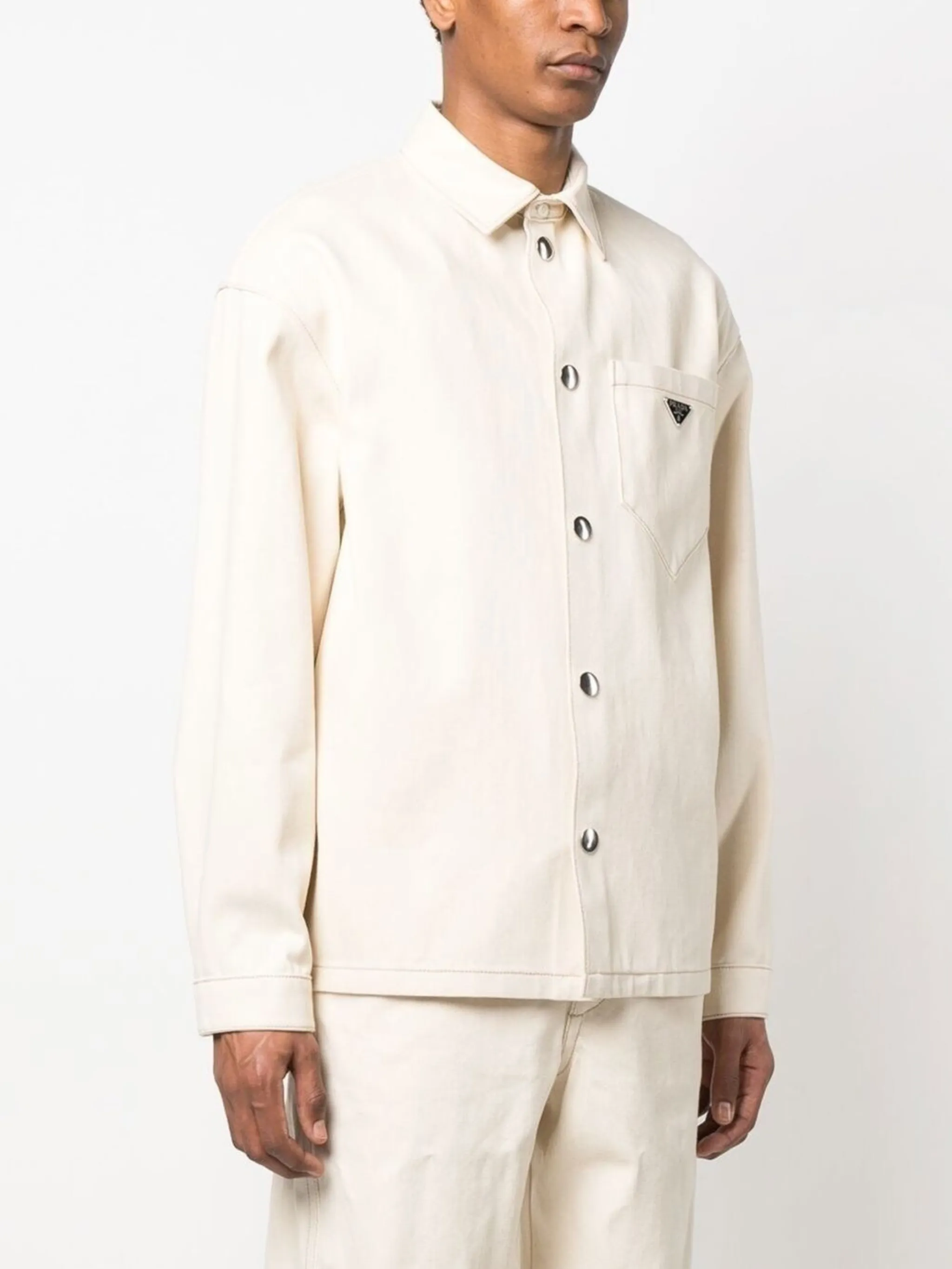 Prada Bull triangle-logo denim shirt | Eraldo.com MC