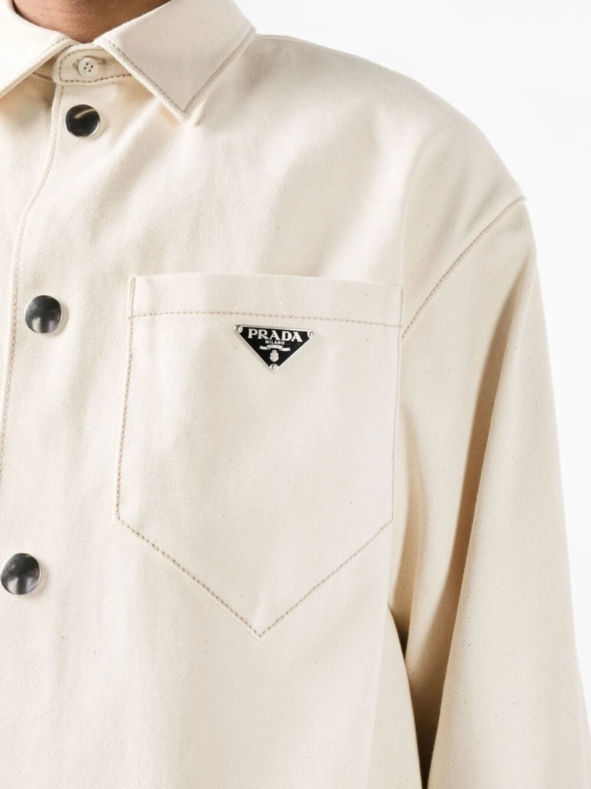 90s prada B.D nylon shirt beige (38)｜ファッション