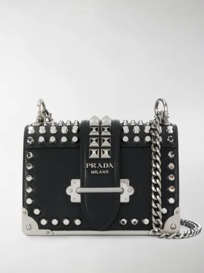prada cahier studded leather bag
