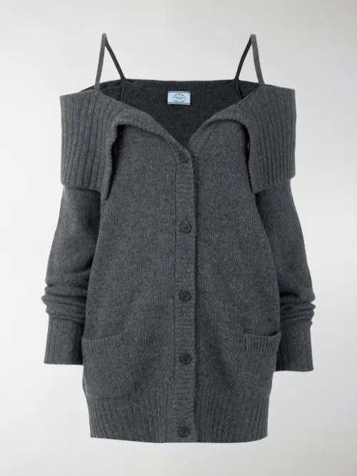 Prada - Cardigan con spalle scoperte