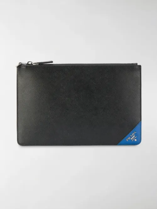 Prada - Clutch con logo angolare